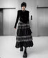 Black Mesh Layered Skirt